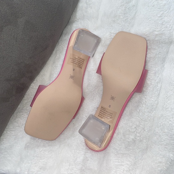 BCBGeneration Womens Luckee Pink Slip On Square Toe Block Heel Shoes NWOB - Picture 5 of 8